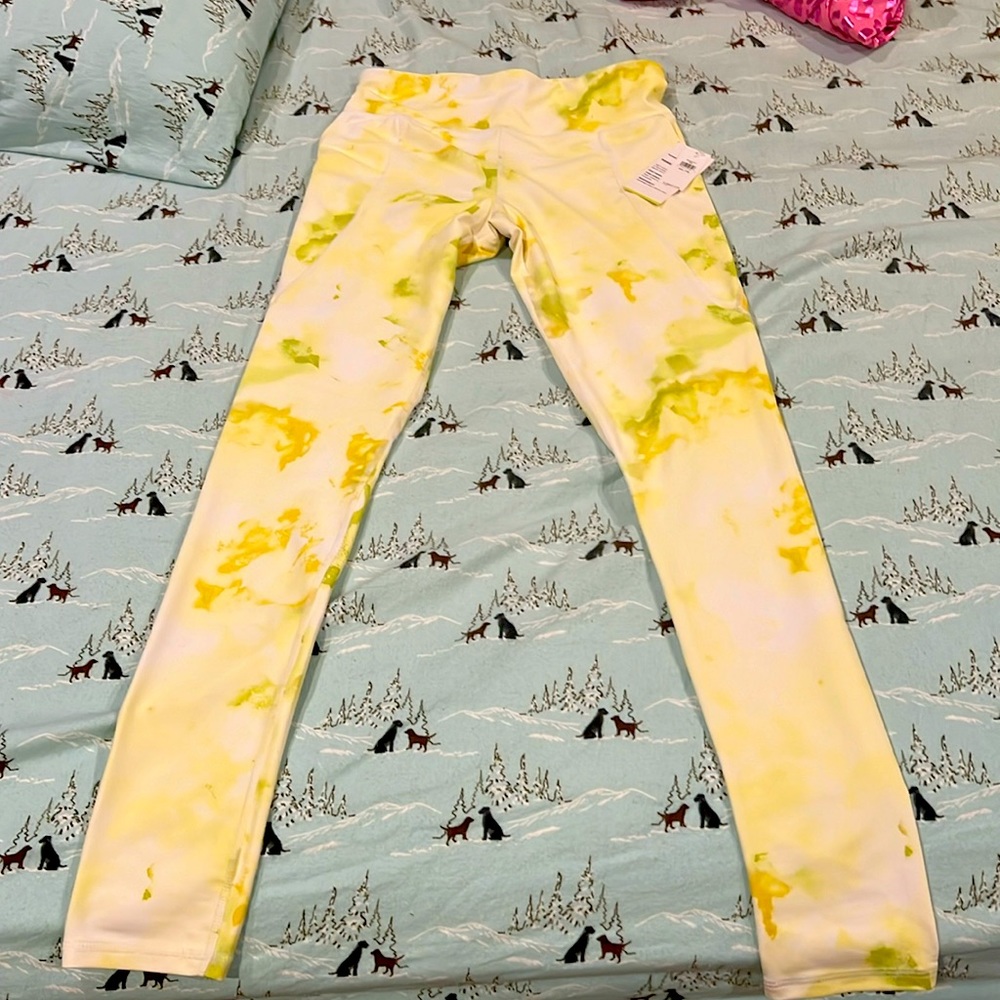 Yellow workout pants